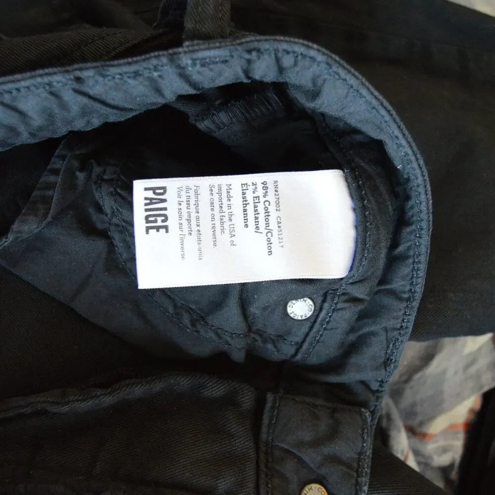 Paige Size 25 Black Skinny Jeans with Zipper Detail at Ankles | Size 25 - Picture 8 of 9